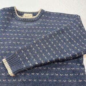 VTG 90s Woolrich Mens Sz XL Heavy Wool Blend Nottingham Tweed Sweater Crewneck